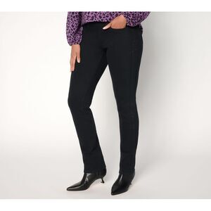 Maya J Women's Pants Sz 12 Flexibelle Side Sparkle Straight Jean Black A708470